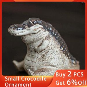 Dekorative Figuren Alligator Puppenharz Tier Chubby Little Crocodile Garten Ornament Home Tisch Balkon Dekoration Handwerks Geschenk