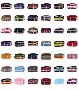 10pcs Whole Lot Stripe Retro 20 mm Strong Army nato fabric Nylon Watch Woven Strap Band Buckle belt 20mm watchbands260I11365299715507