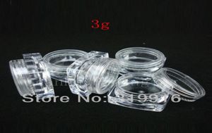 3G x 50空のミニスクエアクリームプラスチック容器小さなサンプルボトルサンプルパッケージ用の化粧品瓶を表示3171811