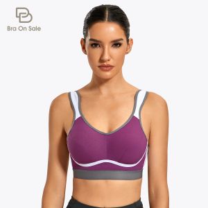 BRAS Hög nivå kvinnors maximala kontroll wirefree non -padded Active Sport Bra BDD E F 3440 42 44