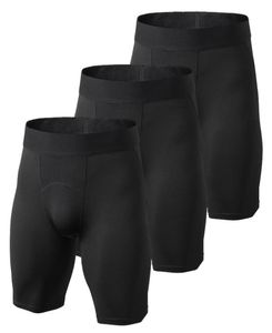 3 Pack Men Sports Roupa íntima respirável boxe Briefs homens shorts de compressão Ciclismo de fitness shorts de trecho