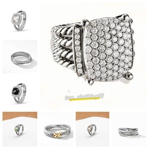 الفاخرة Dy Mens Ring David Yurma Mens Ring Womens Designer Modelry Fashion Silver Personged Punk Vintage X Shape Dy Boys Holiday Gift