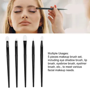 Makeup Brushes 5 stycken Silikon Eye Shadow Eyebrows Lip Eyeliner Brush Set Portable Hande Reusable Applicator