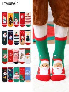 Çoraplar ljmofa 5 çift Noel Çorap Çocuklar için Kış Sonbahar Sıcak Pamuklu Bebek Kız Erkek Çoraplar Yeni Toddler Kalın Orta Tüp Çorap C195