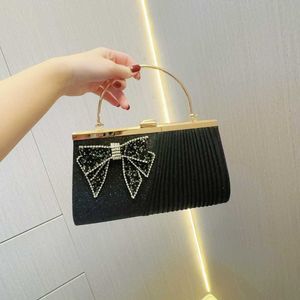 Evening Bag Minimalist and Fashionable Diamond Inlaid Handbag Bar Dispatch Banquet Bag Socialite Shoulder Diagonal Cross Bag