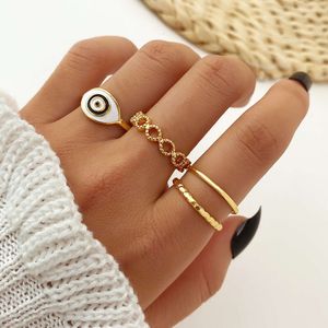 Art Blue Oil Dropping Eye Creative Alloy Hollow Chain Ring