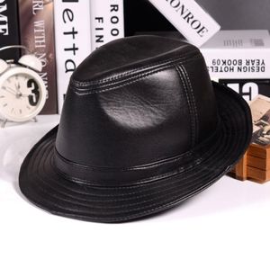 Cappelli in pelle invernale per i signori britannici adulti larghi brim Stetson fedoras montato in poliestere maschio marrone4399437