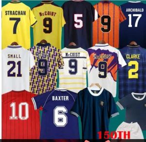 2023 Scotland Soccer Jerseys 150th 1978 82 86 88 89 90 98 Copa do mundo Escócia Camisas de futebol da Escócia 1991 92 93 94 96 Coleção vintage Stachan McStay Uniforms