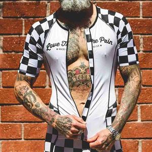 Jersey de ciclismo Sets Love The Pain Mens Summer Cycling Jersey Short Seve Bike Shirts Pro Team Bicyc Roushot Road Cycling Tops Maillot Apparel L48