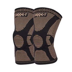Men Women Copper Nylon Protective Knee Brace Support Compression Sleeves Running Fitness Elastic Wrap Brace Knee Pad
