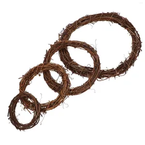 Dekorativa blommor 4st Natural Grapevine Wreaths Vine Branch Ring Ricker Wreath Frame Freher Garland för DIY Craft Christmas Holiday