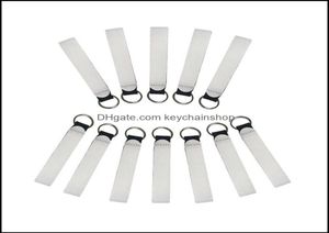 Anahtarlık Moda Aksesuarları Beyaz Boş Neoprene Bileklik Krât Strap Band Süblimasyon Baskı için Serin Fob El Bileği DR2202012