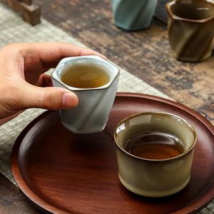 Cups Saucers Offcial Kiln Iron Tire Tea Cup Ceramic Single Teacup Master Set Fragrance-Smelling Table