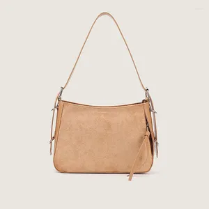 Drawstring Luxury Designer Handbag Retro Suede Underarm Bag Small Crowdsourcing 2024 Fashion Trend Shoulder Crossbody