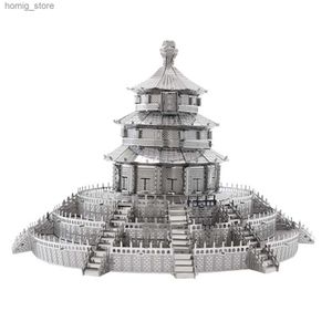 3D Puzzles Temple of Heaven 3D DIY Metal Jigsaw Puzzle Creative Childrens Educational Toys Y240415