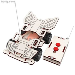 3D Puzzles Diy RC Carro de madeira Puzzle Modelo Child Childbil Build Construction Block Eletric Power Education Sience Experimento 3D Radio Y240415