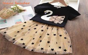 Niedźwiedź lider Summer Kids Girl Ubrania Ubrania owocowe Parrten Krótki Tshirt Bow Ball suknia 2pcs Zestawy odzieży 37y 2107291661678