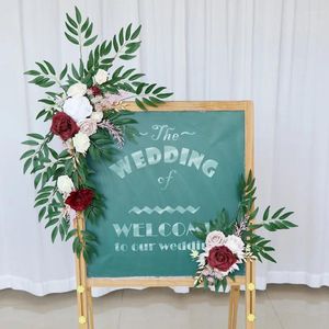 Kwiaty dekoracyjne 2pcs/zestaw łukowy kwiat oznakowanie ślubnych