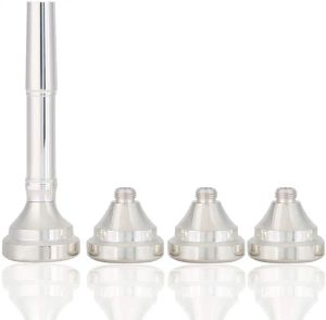 Cables Trumpet Mouthpiece Set with Silver Plated Convertible 1 1/2C 3C 5C 7C Cups for Brass Guitar