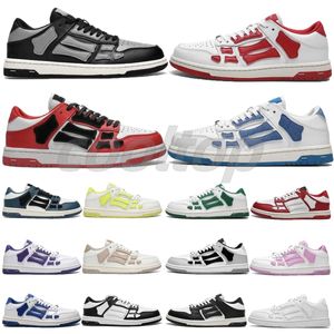 2024 Top Designer Scheletro Casualmente Skel High Low Shoes Lace Up Trainer Bianco Blu Blue Schelet Bones Runner Sports Platform Sneaker