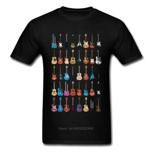 Kablolar Gitar Tshirt Erkekler Farklı Gitarlar T Shirt Müzik Lover Komik Tshirt Swag Giyim Özel Yaz Havalı Black Street Giyim