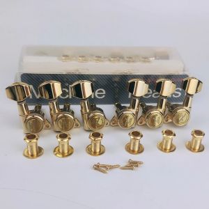 Cables Guyker Guitar Locking Tuners1 18 Lock String Tuning Key Pegs Machine Head Replacement for ST TL SG LP Antique Golden