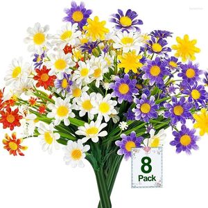 Fiori decorativi 8 bundle artificiali arti resistenti al bouquet artificiali piante resistenti senza dissolvenza da giardino finto portico per la casa arredamento