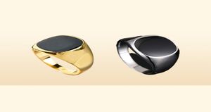 Fashion High Quality Men Black Ring White Gold 18k Gold Rose Gold Plated Party Jewelry1146673