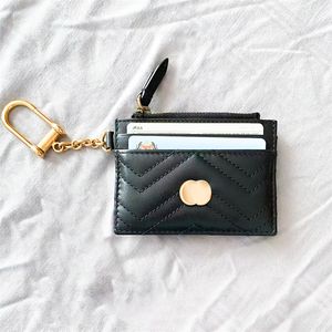 Mini coin purses Marmont designers wallet Luxury leather card holder purse woman keychain Pouch wholesale fashion Clutch zipper wallet mens passport holders purse