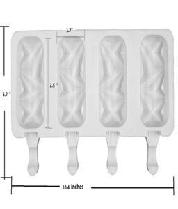 Silikon dondurma aletleri lolly lollies kalıp kek pop 4 hücreli küp tepsi kakesül popsicle üreticisi diy ev yapımı zer2207567