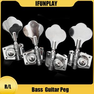 Guitar A Set 4R 4L 2R2L Opened Electric Bass Guitar Tuning Pegs Machine Heads Tuners for Bass Chrome Guitar Accessories