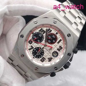 AP Maszynki zegarek Royal Oak Offshore Precision Stal 26170st Automatyczna mechaniczna czerwona igła przeciwnikowa biała płyta stalowa opaska męska