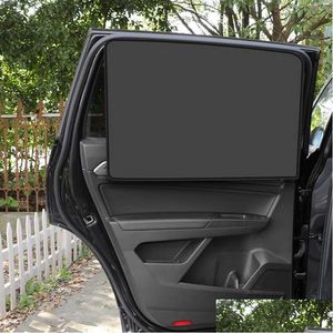 Car Sunshade Magnetic Sun Curtain Anti Uv Foldable Side Window Protection Mosquito Net Interior Parts Accessories Drop Delivery Automo Otnm9