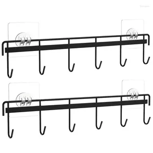 Hooks Utensil Hook Rack Rail Wall Hangers Mounted Coat Hat Hanger Entryway Kitchen Towel Hanging Stand For Bathroom