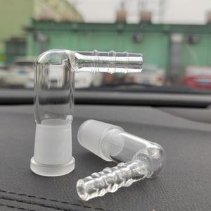 L Formglas Adpater 14 mm 18mm männliche Frau 90 Grad rechter Winkel Stamm Raucherzubehör Shucka -Werkzeug für Bubbler Water Bong Oil Rigs