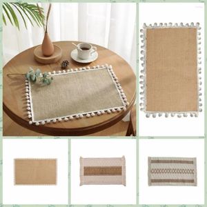 Table Mats Rectangle Nordic Twine Woven Lace Dinner Banquet Party Wedding CoffeeTea Dish Bowl Insulation Mat Tableware Home Decoration