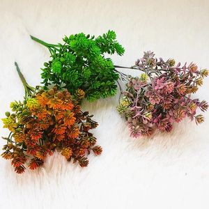 Decorative Flowers 1pc Eucalyptus Succulents Plastic Artificial Plant Bouquet For Home Garden Wedding Bush Decoration