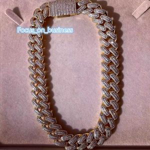 Wholesale 17mm 3 fila 3A CZ Ice Chanes Hip Hop Men Ice Out Cuban Chains Neck Collana