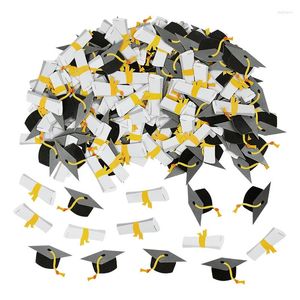 Decorazione per feste 100 pezzi da bachelor Cap Paper Colla coriandoi Scatter per le decorazioni di laurea delle celebrazioni del college lancio di cappello