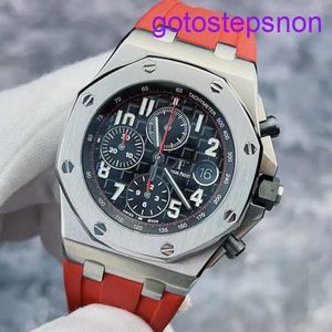 Orologio da polso AP funzionale Royal Oak Offshore Serie 26470st classico Vampire Vampire Black Plate Red Ago da 42 mm Orologio da uomo meccanico automatico