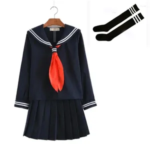 Kläder sätter s-3xl kvinnor flickor skol uniform cosplay kostym japansk student sjöman uniformer anime helvete tjej perfprMance jk outfit