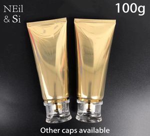100ml altın plastik yumuşak şişe 100g kozmetik yüz temizleyici krem ​​boş sıkma tüpü şampuan losyon şişeleri 6531412