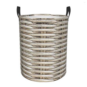 Laundry Bags Rattan Texture Color Art Dirty Basket Waterproof Home Organizer Clothing Kids Toy Storage