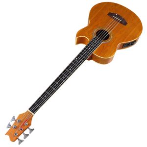 Guitar Active 5 string Electric Acoustic Bass Guitar 43inch matte finish Ashwood body Electric Folk Bass Guitar With EQ