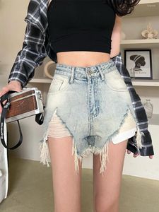 Shorts femminile American Light Cuce Denim Donne Summer High Waist Slim Jean Short Pant 2024 Gamba tascabile Gamba larga