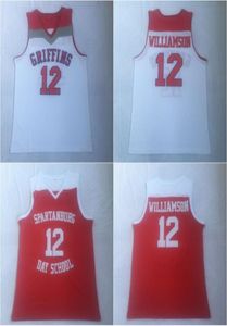 Spartanburg Day School 12 Zion Williamson Basketball Shirt Mens Zion Williamson High School Basketball Jerseys Stitched Spartanbu4981551