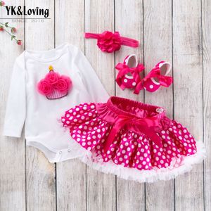 Baby Clothing, Newborn Clothing, Spring and Autumn Long Sleeved Romper, Polka Dot Puffy Skirt Set