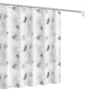Shower Curtains Translucent Curtain With Hooks Rustproof Metal Grommets Waterproof Ombre Leaf Patterns For Bathroom