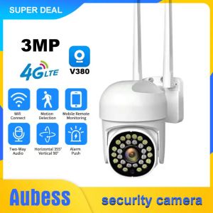 Sistem PTZ Kamera IP Dış Mekan WiFi Kamera 3MP HD Kablosuz Gözetim Güvenliği CCTV 1080P AI İnsan Algılama P2P Kamera V380 Pro