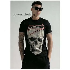 Philipe Plein TシャツブランドデザイナーラインストーンスカルメンTシャツクラシック高品質のヒップホップストリートウェアTシャツカジュアル8923 546